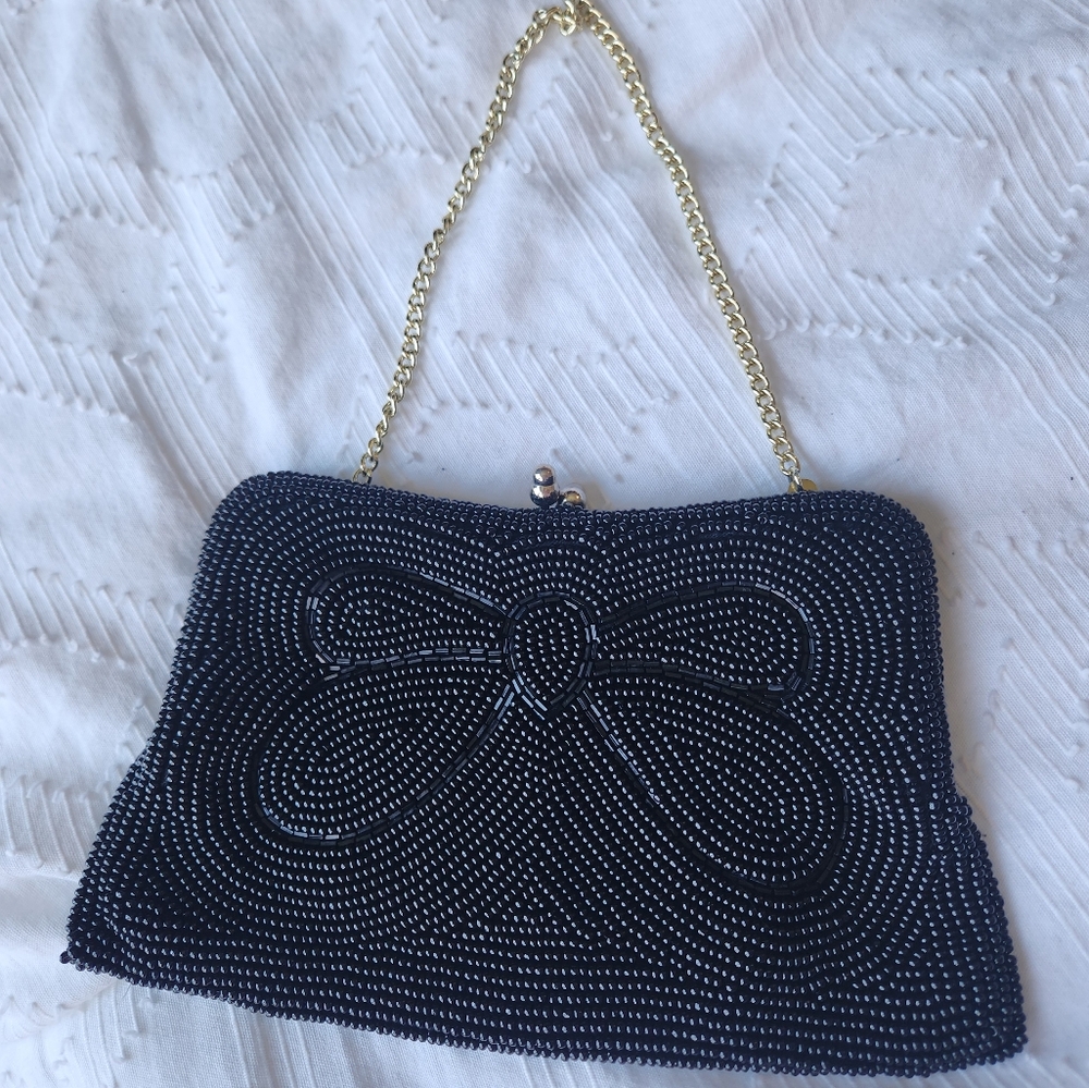 Chic Black and Gold Wristlet Clutch